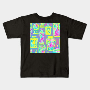 Neon colors chinoiserie jars Kids T-Shirt